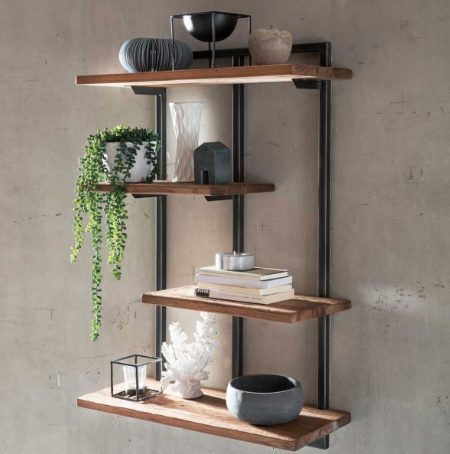 Das schönste wandregal metall 33 Design Wandregal aus TEAK Altholz