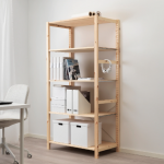 Regalsystem für Speisekammer, Holzregal mit 4 Fächern