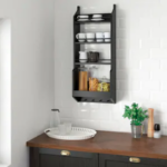 Bild eines schwarzen Küchenregals von IKEA