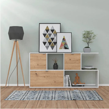Die besten regale zum selber planen 2 Regal im Wohnzimmer, Teppich und Lampe, von Pazls Regale zum selber planen
