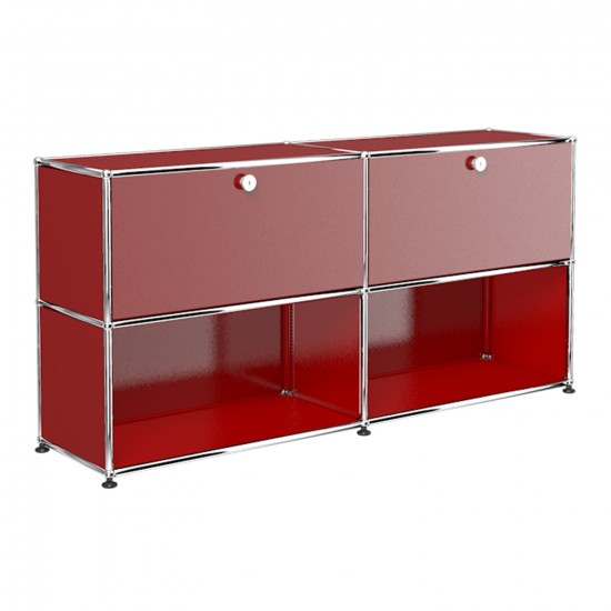 Die schönsten designer regale fürs wohnzimmer 2 rotes Designer Regal mit zwei Schubladen