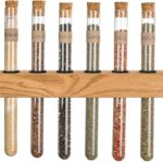 Gewürzregal aus Altholz mit 4 Ebenen, mit Gewürzen
