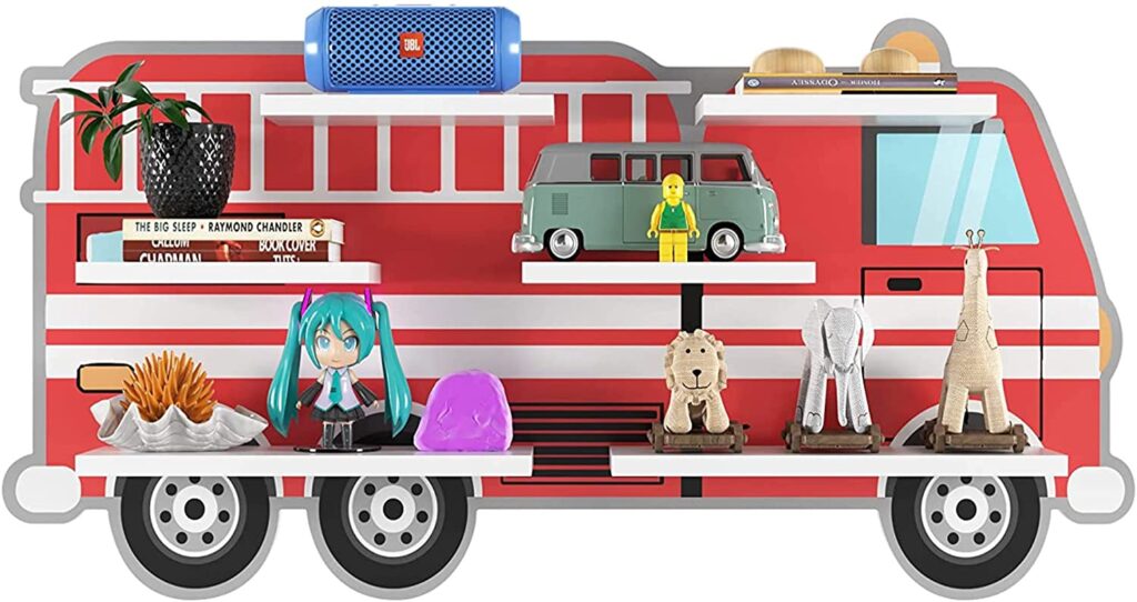 Die schönsten tonie regale für jungs 2 Regal für Tonies Figuren mit 4 Fächern in Form eines Feuerwehrautos